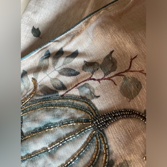 RACHEL ZOE NWT Fall Autumn Thanksgiving Beaded Pumpkins Decorative Table Runner - Picture 12 of 13